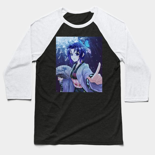 Slay Demon Corp Shinobu Baseball T-Shirt by Valoka